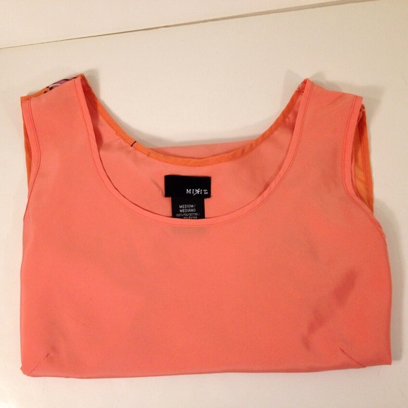 Mixit Woman's Blouse Top Sheer Peach Sleeveless Fancy Back Size M - Picture 11 of 11